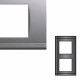 NORVIKA Plaque Double Verticale Entraxe 71mm Gris alu 