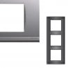 NORVIKA Plaque Triple Verticale Entraxe 71mm Gris alu 
