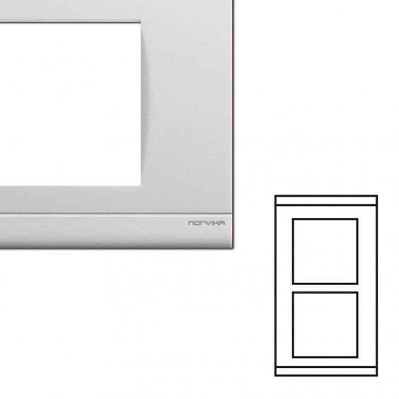 NORVIKA Plaque Double Verticale Entraxe 57mm Blanc 