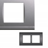 NORVIKA Plaque Double Horizontale Entraxe 57mm Gris alu 