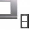 NORVIKA Plaque Double Verticale Entraxe 57mm Gris alu 