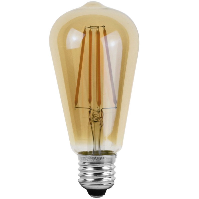 Ampoule LED PARIS - E27 - Intensité moyenne - Blanc chaud - 4W / 2700K /  430lm - G125 - Filaments droits - Verre ambré