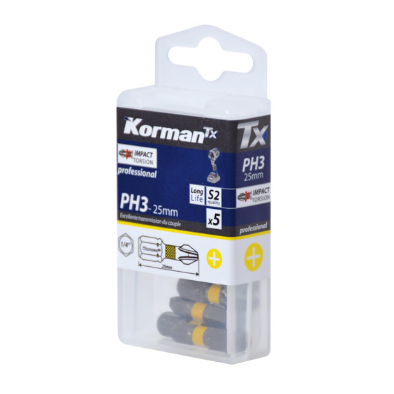 Jeu de 5 embouts PH3 Torsion professional