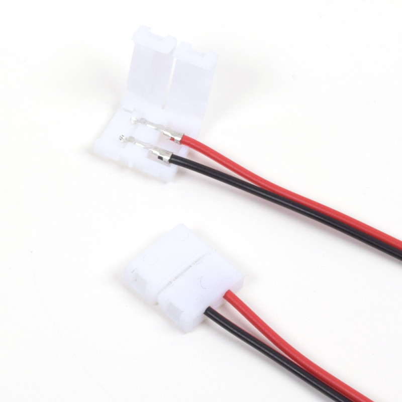2 connecteurs angle 90° 8mm pour ruban LED