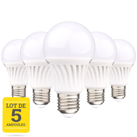 Lot de 5 ampoules LED E27 12W blanc chaud Bricolage direct