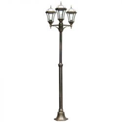 Lampadaire Extérieur 3 Têtes 100W E27 Or