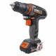 Perceuse sans fil 12V 1,3Ah Li-ion STEINER + Coffret Embouts de Vissage mixte 32 pièces CR-V + Porte-Embout KARX