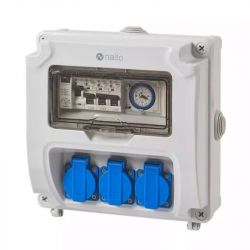 Coffret Electrique Piscine Hors Sol Filtration  - Horloge Mécanique - 3 prises - NALTO