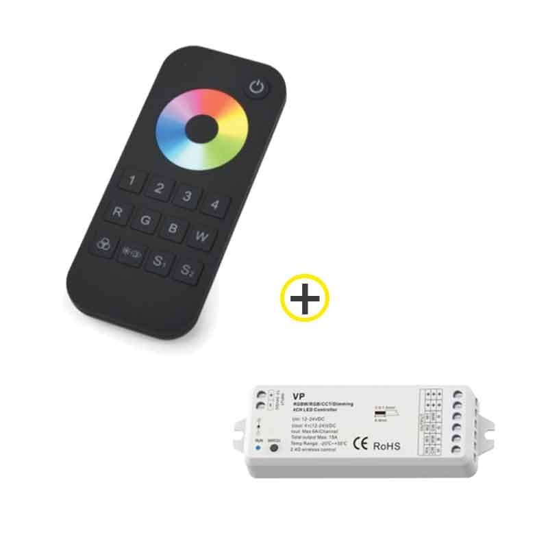 Pack Télécommande 4 zones + Contrôleur pour Ruban LED Multicolore