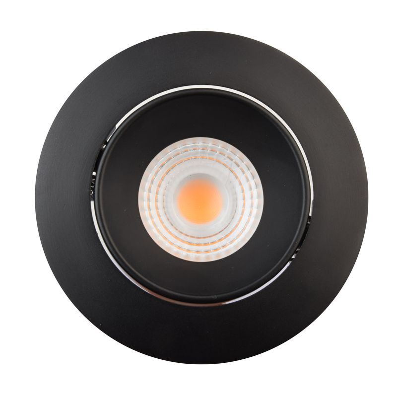 Spot encastrable orientable variable 7W LED COB rond noir CREALYS