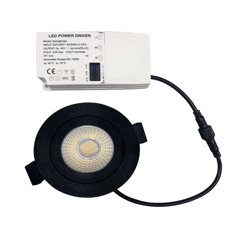 Spot encastrable de salle de bain LED LED/8W/230V 3000K IP65 noir