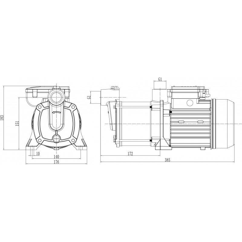 Pack Tuyau d'arrosage Ø19mm 25m + Pompe de Surface Multicellulaire 900W +  Kit d'Aspiration 7m Ø25mm + Colliers de serrage