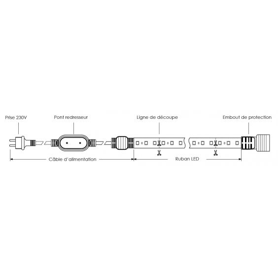 Ruban LED de chantier 15W/m 50m WOLTZ