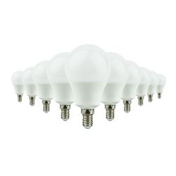 Lot de 10 ampoules LED E14 8W blanc chaud CREALYS