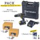 Pack Perceuse sans Fil 18V + 2 boîtes 200 Vis Inox 5x50mm + 5 Embouts Torx T25 25mm
