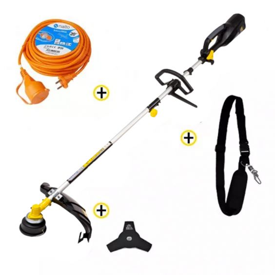 Débroussailleuse Electrique 1200W KORMAN + Rallonge de Jardin 20m NALTO