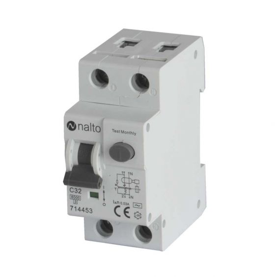 Disjoncteur Différentiel 32A - 30mA 1P+N Courbe C NALTO