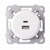 Prise Chargeur Mixte Usb / Usb-C Blanc EPURE
