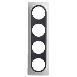 Plaque Quadruple Blanc Insert Anthracite Mat EPURE