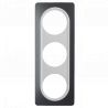 Plaque Triple Gris Anthracite Insert Blanc EPURE