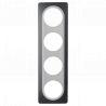 Plaque Quadruple Gris Anthracite Insert Blanc EPURE