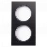 Plaque Double Noir Brossé Cercle Anthracite EPURE