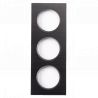 Plaque Triple Noir Brossé Cercle Anthracite EPURE