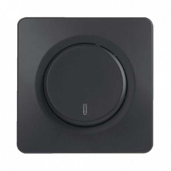 OHMTEC Epure Interrupteur Va et vient à voyant Anthracite 