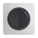 OHMTEC Epure Interrupteur Va et vient + Poussoir Gauche Anthracite 