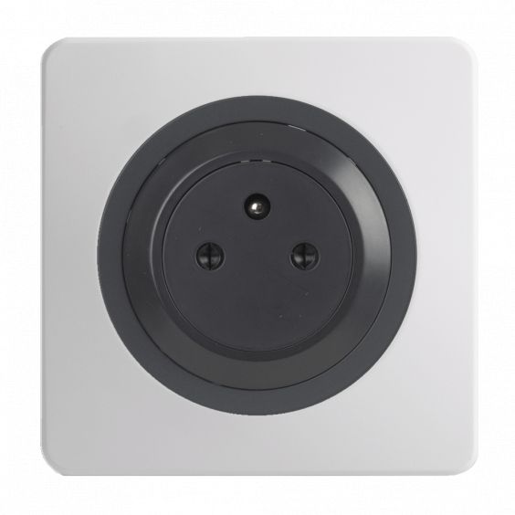 OHMTEC Epure Prise 2P+T 16A Affleurante Gris Anthracite 