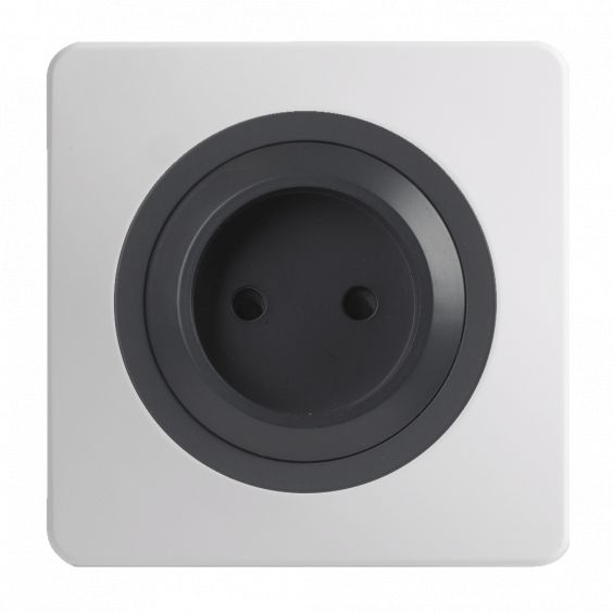 OHMTEC Epure Prise 2 Poles Anthracite 
