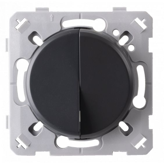 Double Interrupteur Va et vient Anthracite EPURE
