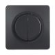 OHMTEC Epure Double Interrupteur Va et vient Anthracite 