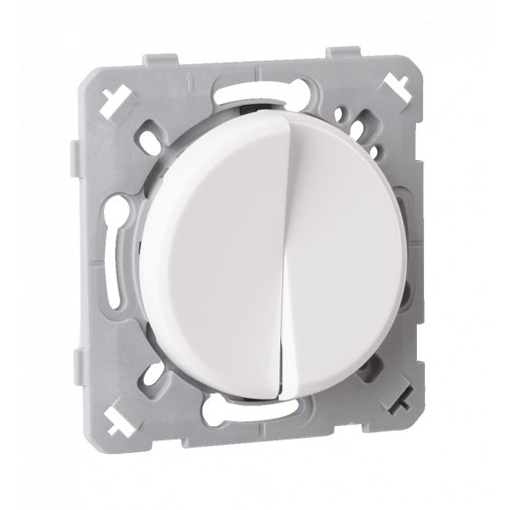 Interrupteur Va et vient + Poussoir Droite Blanc EPURE