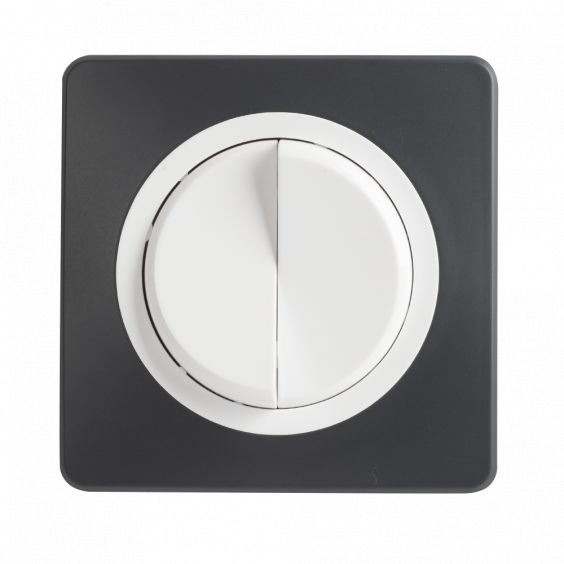 OHMTEC Epure Double interrupteur Va et vient Blanc 