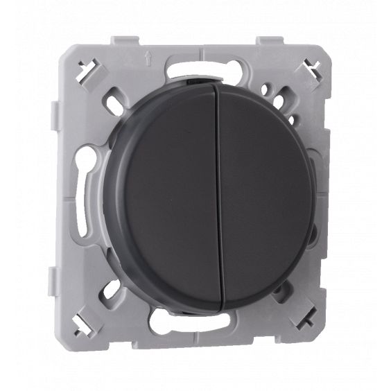 Double Interrupteur Va et vient Anthracite EPURE