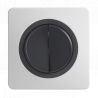 OHMTEC Epure Interrupteur Va et vient + Poussoir Gauche Anthracite 