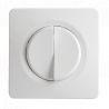 OHMTEC Epure Interrupteur va et vient + poussoir gauche blanc complet