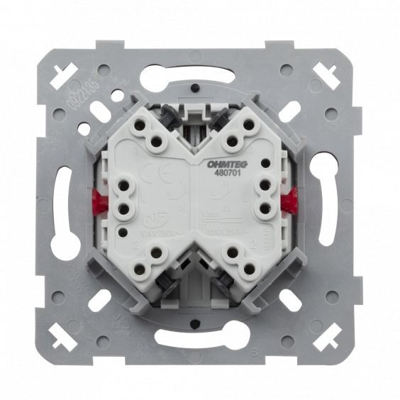 OHMTEC Epure Double Interrupteur Va et vient Anthracite 