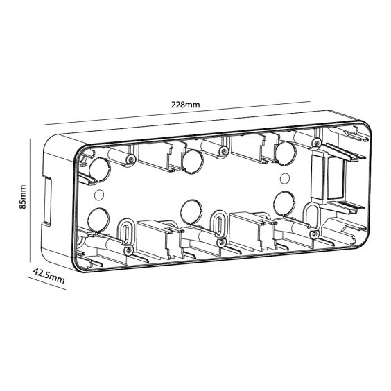 OHMTEC Epure Boitier Saillie 3 Postes Anthracite