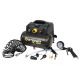 Compresseur portable 6L 1.6CV sans huile STEINER + kit pneumatique 12 pièces