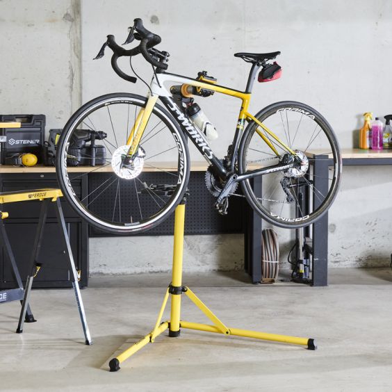 Pied d'atelier pour vélo, télescopique et ajustable en hauteur