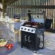 Barbecue Gaz ROSTER 5 brûleurs Dont 1 Latéral Avec Plancha et Grille de Cuisson Combinées