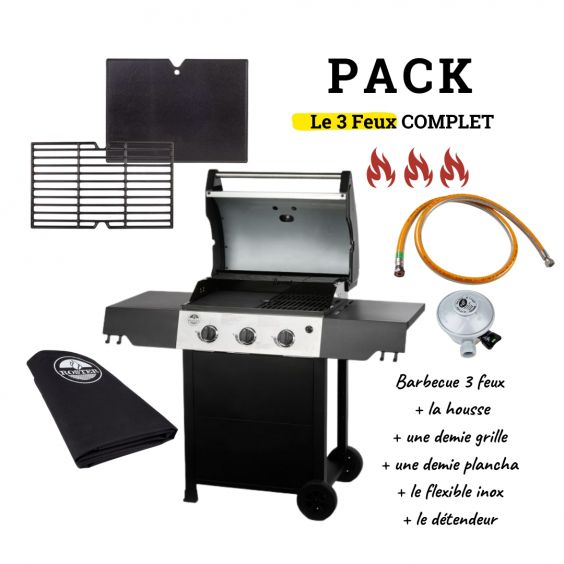 Set 3 ustensiles pour barbecue - Inox - Espace Bricolage