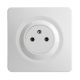 OHMTEC Epure Prise 2P+T affleurante complet blanc + griffes de fixation