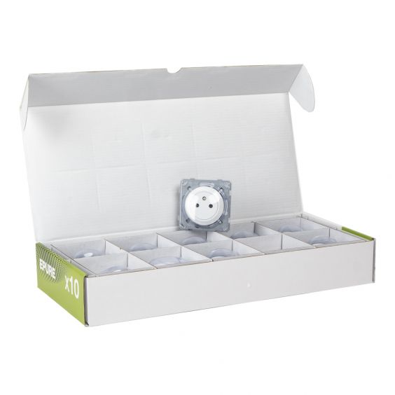 OHMTEC Epure Lot 10 Prises Affleurantes Blanc + Cache Peinture 