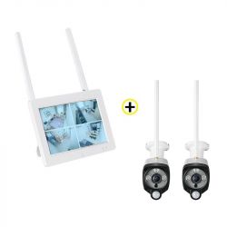 Kit Vidéosurveillance Connecté Sans fil Wifi Ecran 7" 4 canaux + 2 caméras Sans Fil Wifi DIOD
