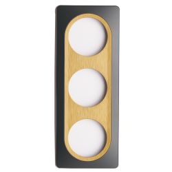 OHMTEC Epure Plaque Triple Gris Anthracite Insert Bronze 