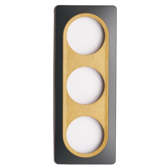 OHMTEC Epure Plaque Triple Gris Anthracite Insert Bronze 