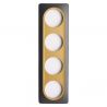 OHMTEC Epure Plaque Quadruple Gris Anthracite Insert Bronze 